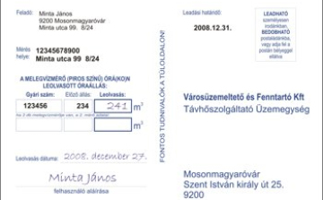 Melegvíz mérőóra állásának bejelentése