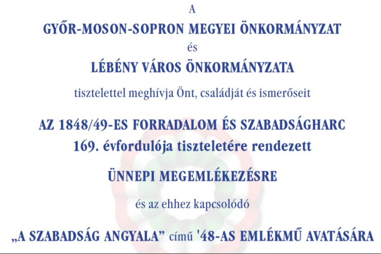 Megyei ünnepi megemlékezés és szoboravatás Lébényben