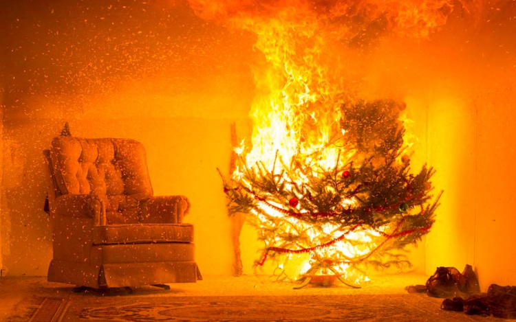 Legyünk körültekintőek a kiszáradt karácsonyfák közelében! 