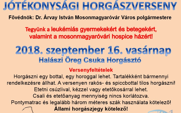 Jótékonysági horgászverseny daganatos betegek javára