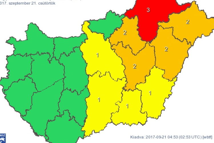 Kemény vihar jön - sok eső és erős szél miatt figyelmeztetnek