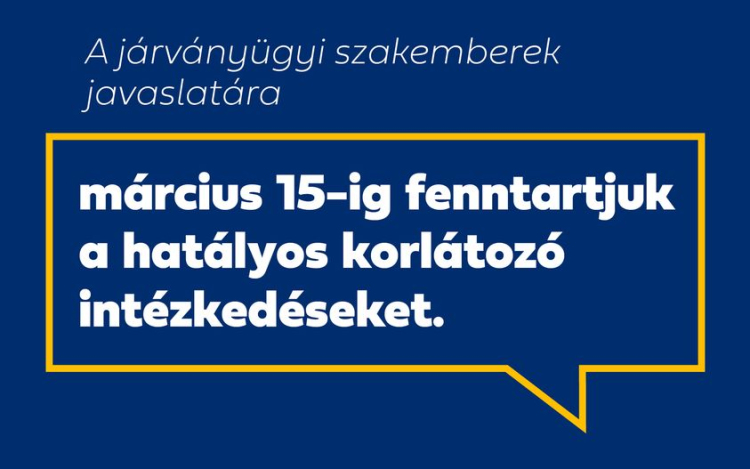 Március 15-ig maradnak a korlátozások 