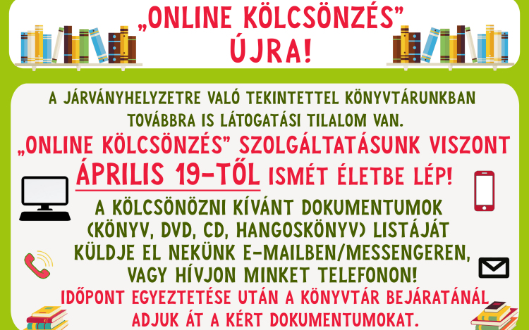 Újraindul az online kölcsönzés a Huszár Gál Városi Könyvtárban 