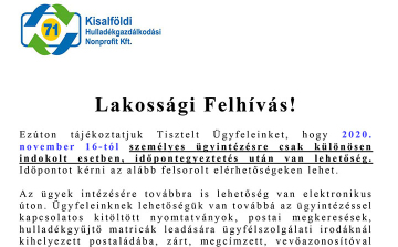 Elektronikus ügyintézés a Kisalföldi Hulladékgazdálkodási Nonprofit Kft.-nél is