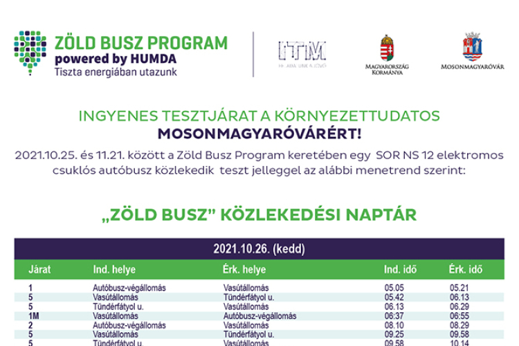 Elindult a Zöld Busz