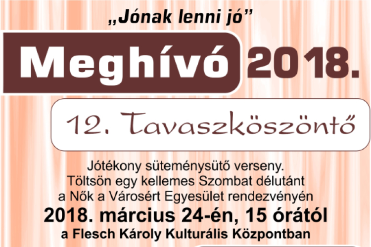 12. Tavaszköszöntő Jótékony süteménysütő verseny