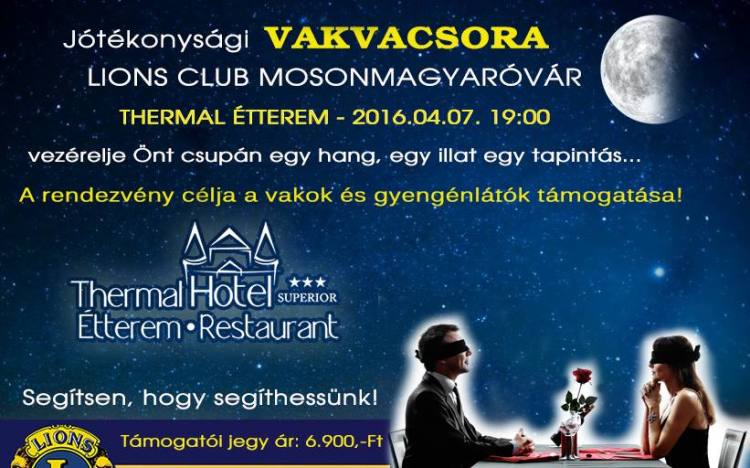 Újra vakvacsora Mosonmagyaróváron!
