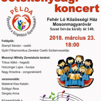 Jótékonysági koncert a Példa Egyesület szervezésében